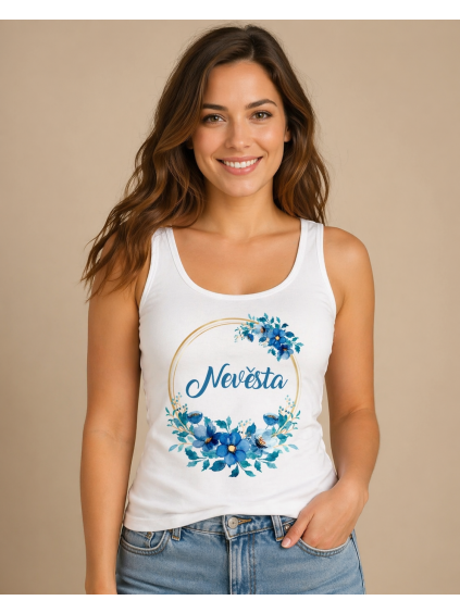 Tílko modré květy Nevěsta