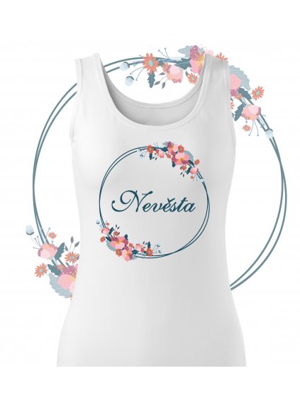 Květinové tílko modrý věneček- Nevěsta