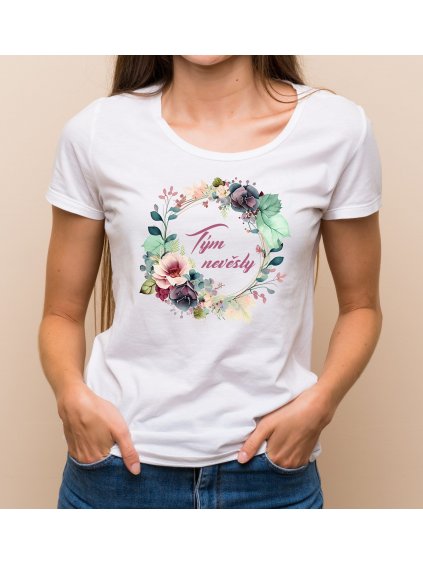 Květinové tričko bohatý věneček - Tým nevěsty