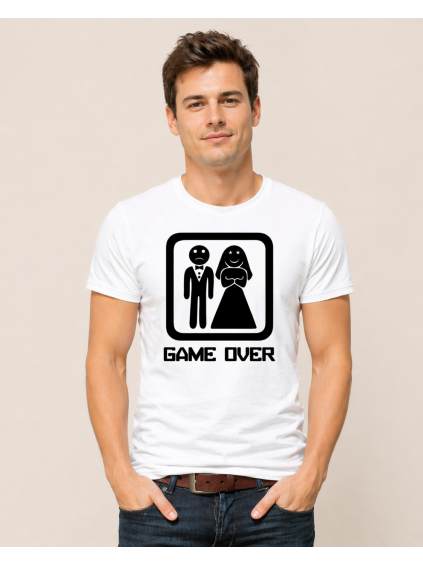Pánské tričko Game over bílé