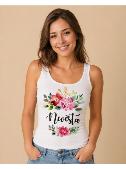 Tílko barevné květy Nevěsta