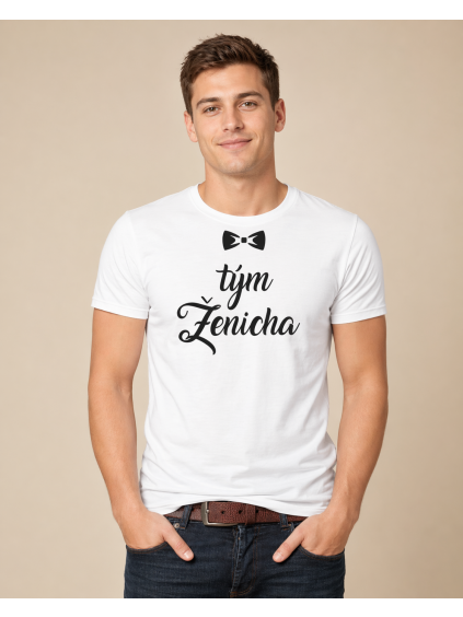 Pánské tričko Tým ženicha motýlek