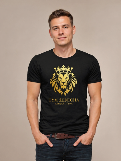Pánské tričko Tým ženicha lev