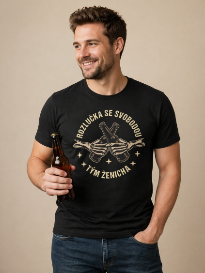 Pánské tričko Tým ženicha skeleton