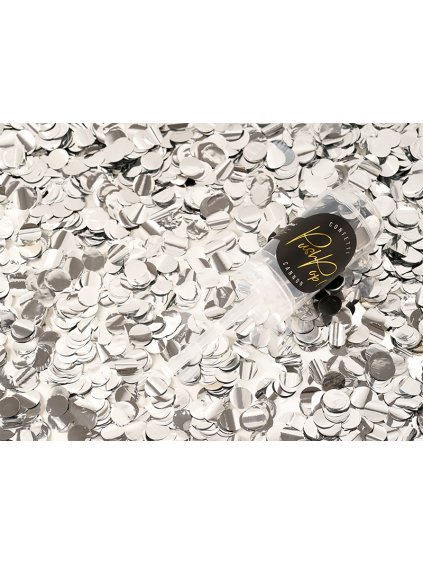 Vystřelovací konfety Push Pop – stříbrné