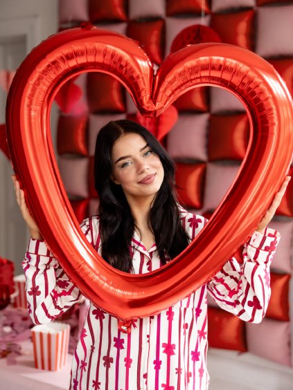 Fóliový balon srdce – rám 86 × 83,5 cm červený