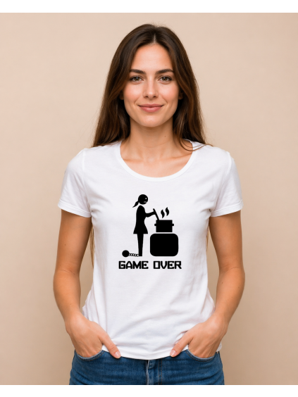 Dámské tričko Game over bílé