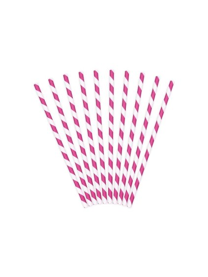 Designová brčka s růžovými proužky na rozlučku