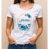 Květinové tričko modré květy - Nevěsta