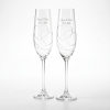 Svatební set 2 skleniček Prosecco s broušeným srdcem pro novomanžele