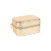 rectangular jewellery box with cushion in smooth gold synthetic leatherette 7 718006