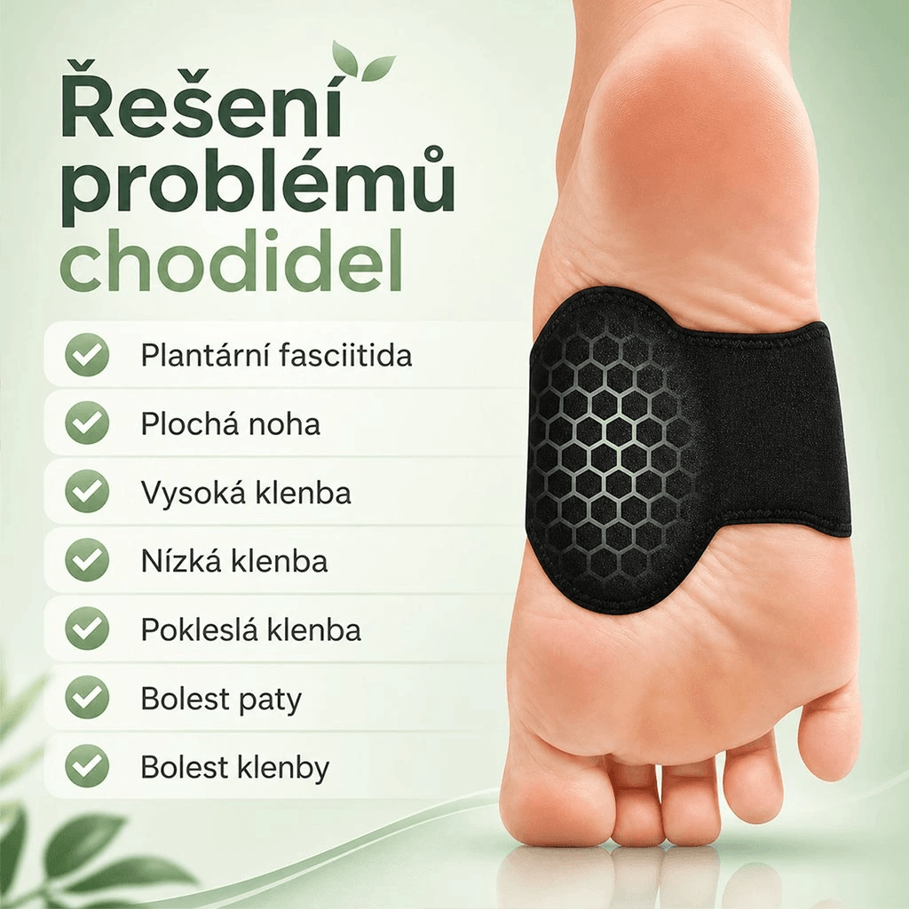 Použití ortopedických polštářků pro podporu klenby