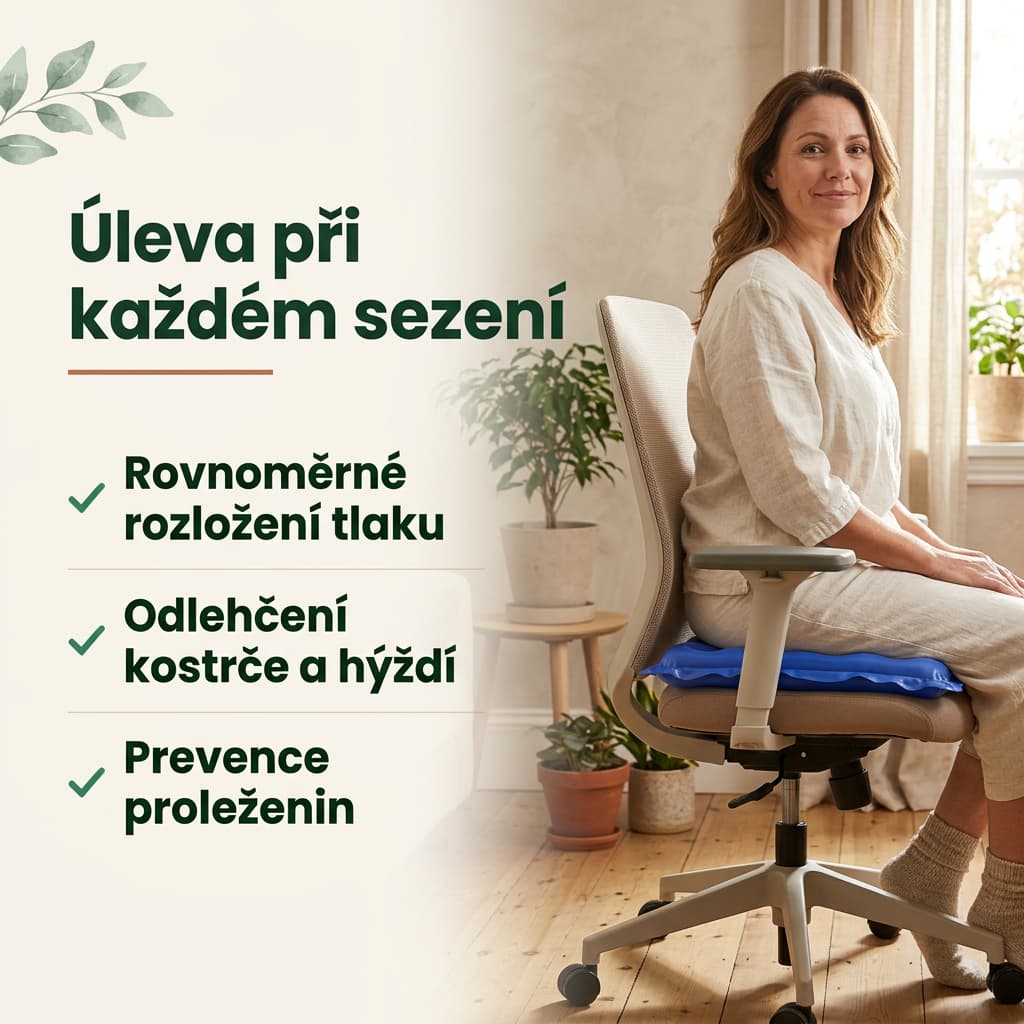 Antidekubitní nafukovací sedák – úleva při sezení na vozíku i křesle