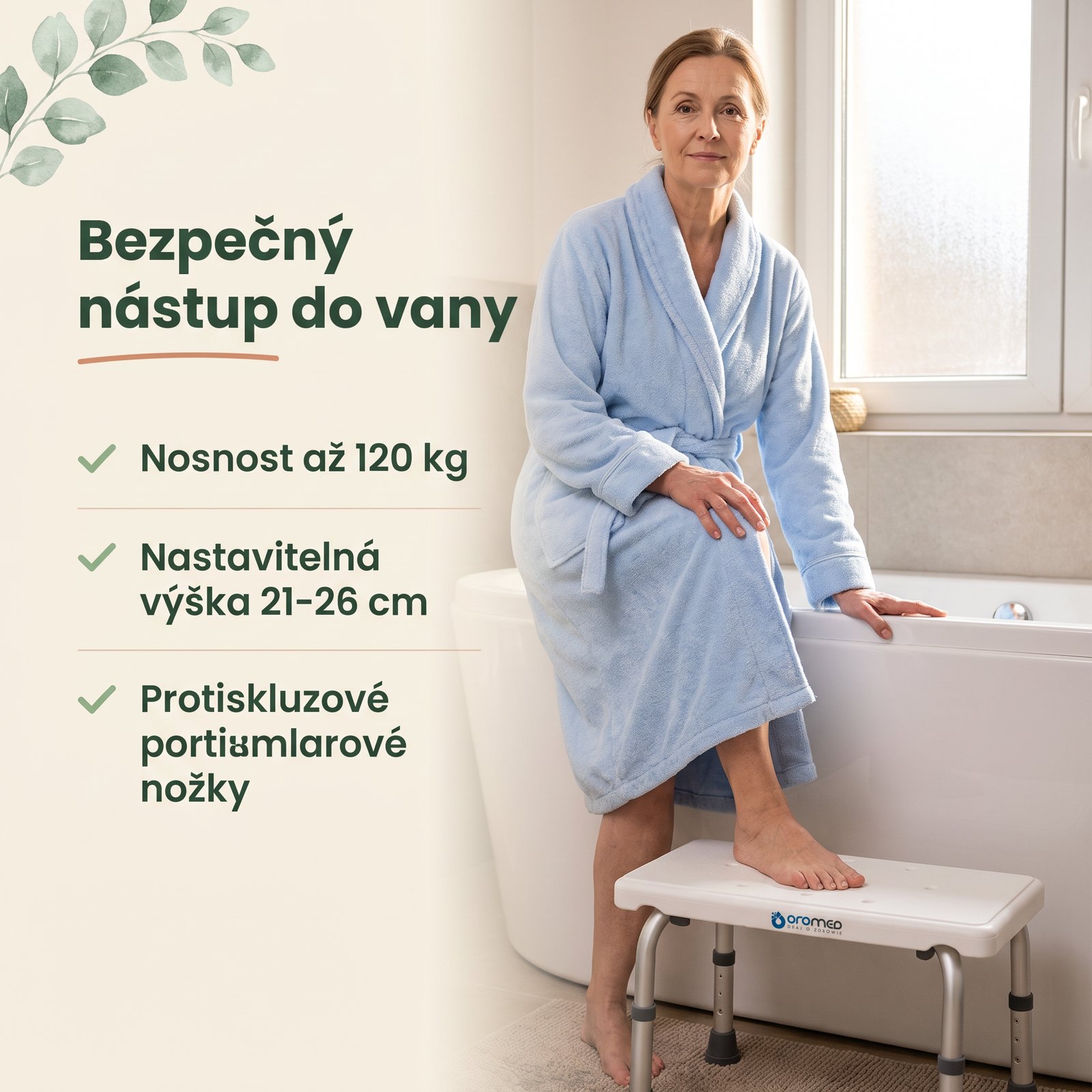 Koupelnový schůdek 3v1 – protiskluz a nosnost