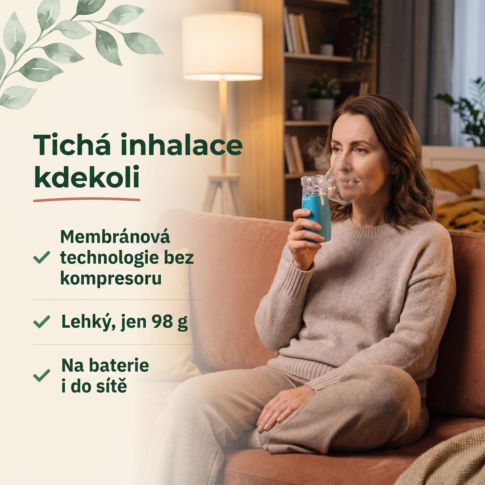 Oromed ORO-MESH membránový inhalátor – částice 3,6 µm, tichý provoz