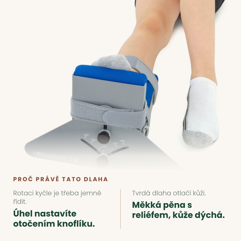 Derotační dlaha pro děti REH4MAT AM-ADS-R – úhel rotace nastavíte otočením knoflíku