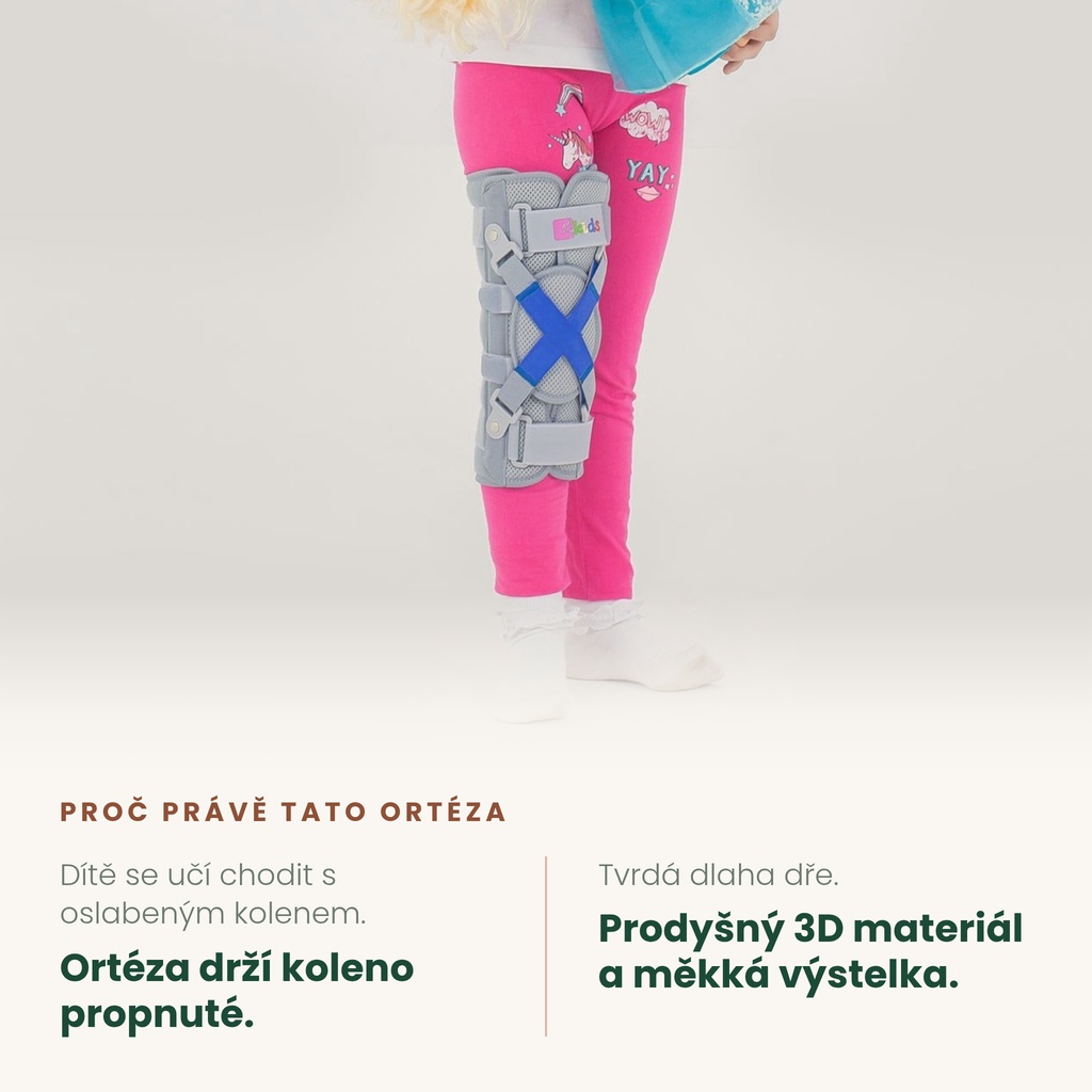 Dětská ortéza s otvorem na čéšku REH4MAT AM-TUD-KD-02 – drží koleno propnuté
