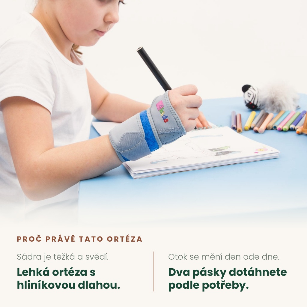 Dětská ortéza zápěstí REH4MAT EB-N-01 s hliníkovou dlahou