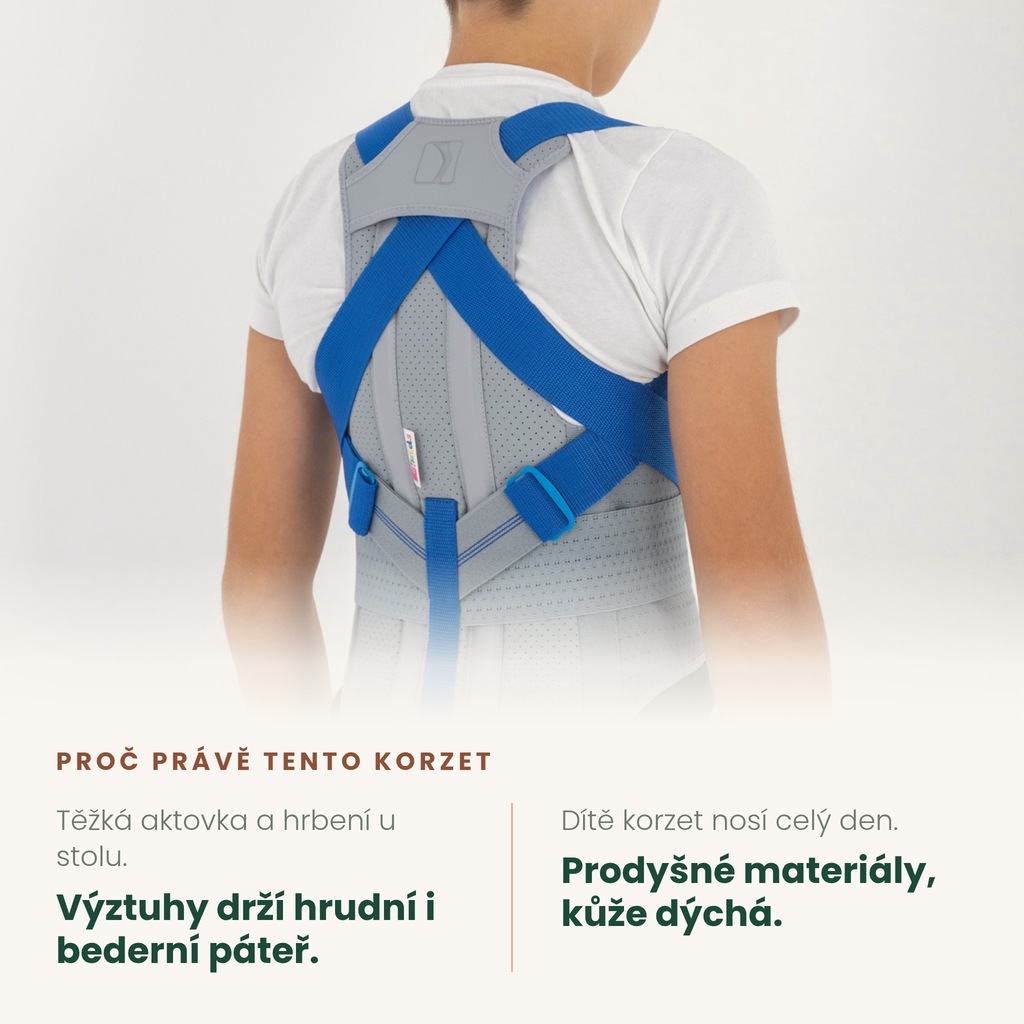 Nastavitelný korzet pro děti REH4MAT AM-WSP-06 – drží záda rovně