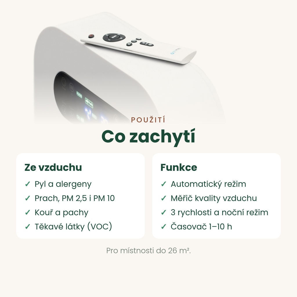 Čistička vzduchu Oromed ORO-AIR Purifier Basic – co zachytí