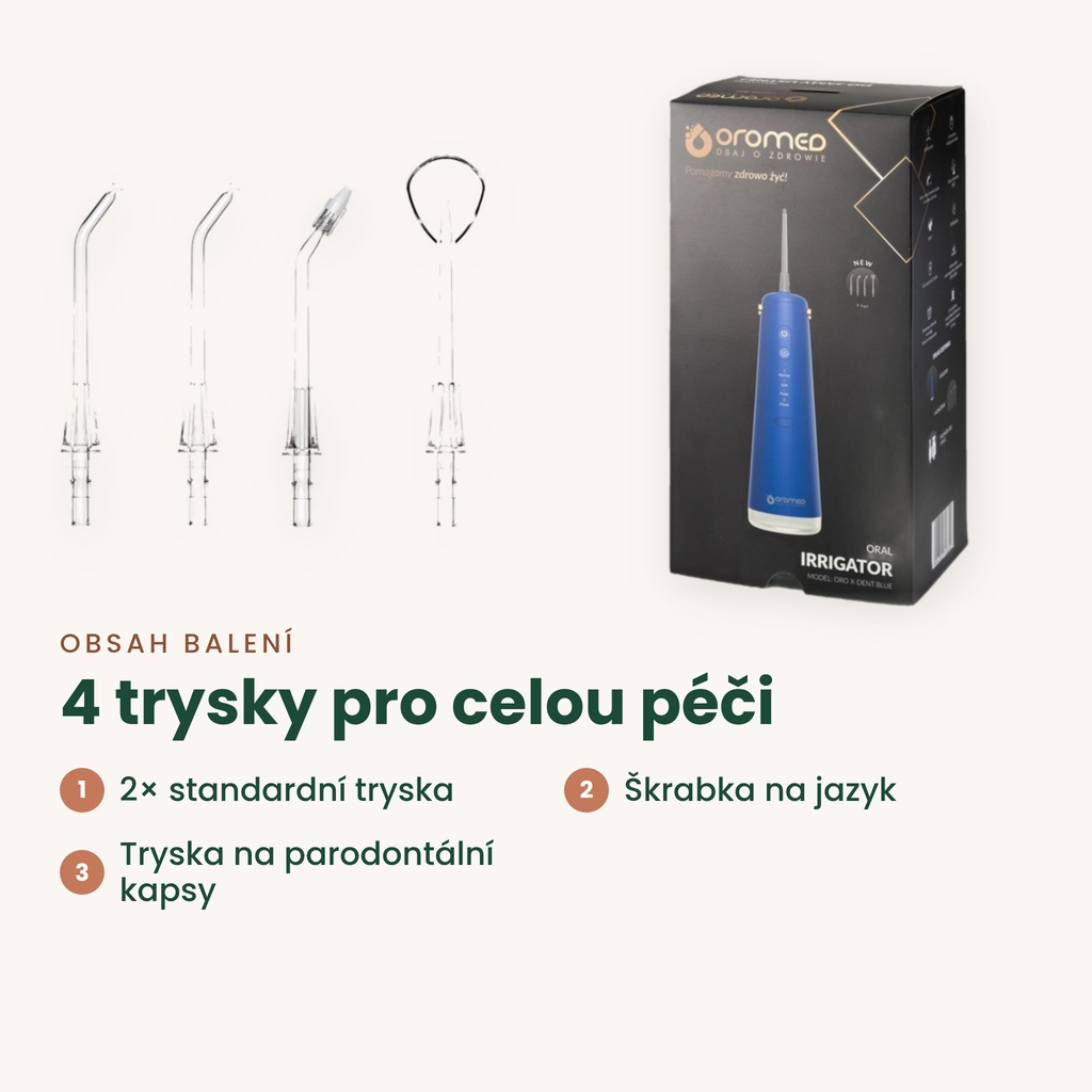 Náhradní trysky Oromed ORO-X Dent – typy trysek