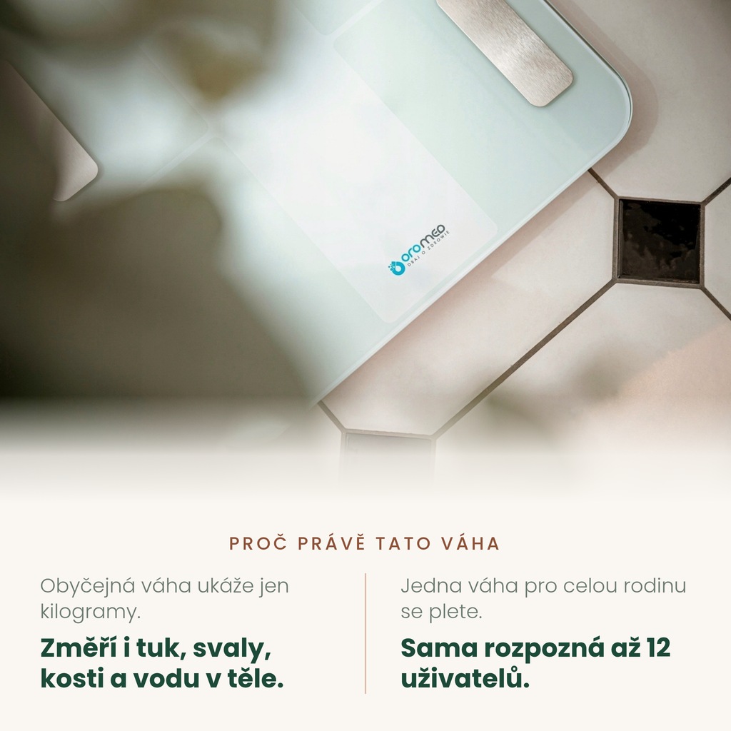 Osobní váha Oromed ORO Scale Bluetooth White – analýza těla