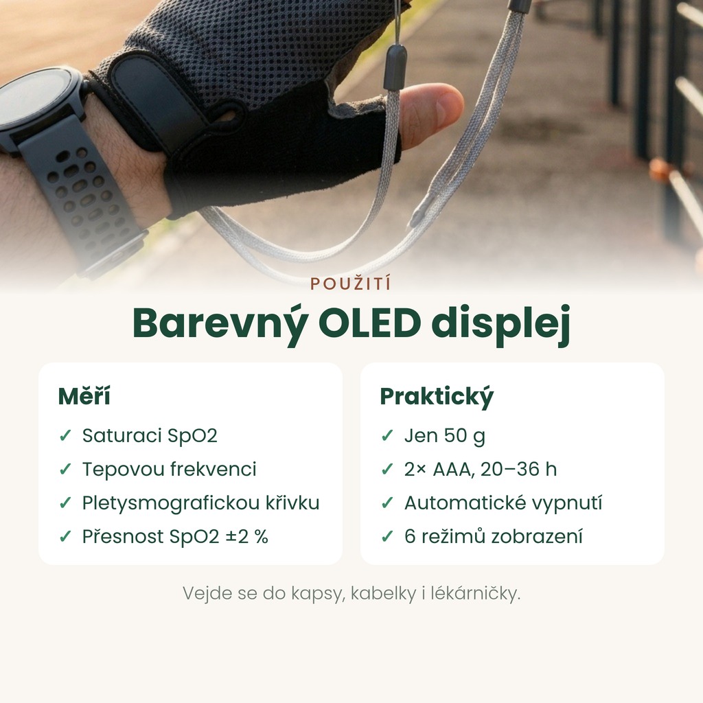 Oromed ORO-OXIMETER BLACK – barevný OLED displej