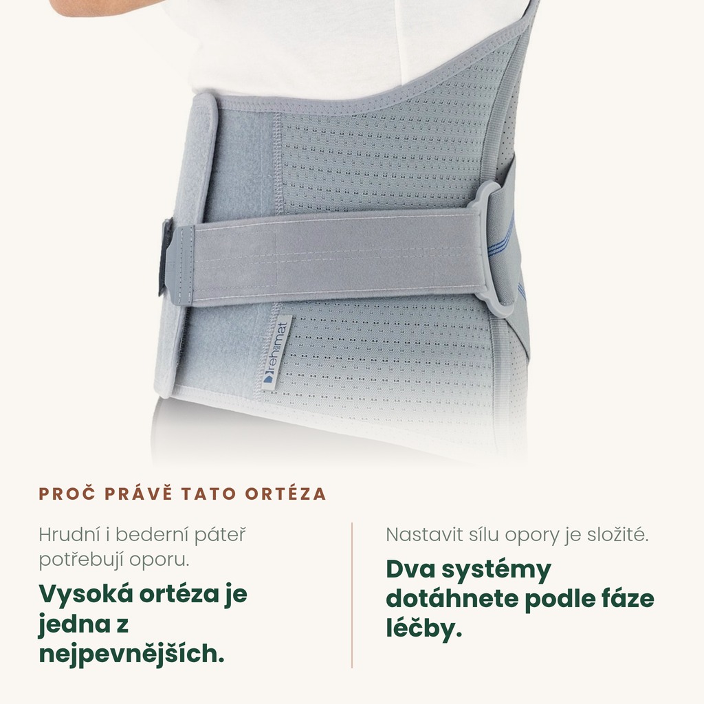 Vysoká zádová ortéza REH4MAT EB-LK-02 – vysoká opora pro celou páteř