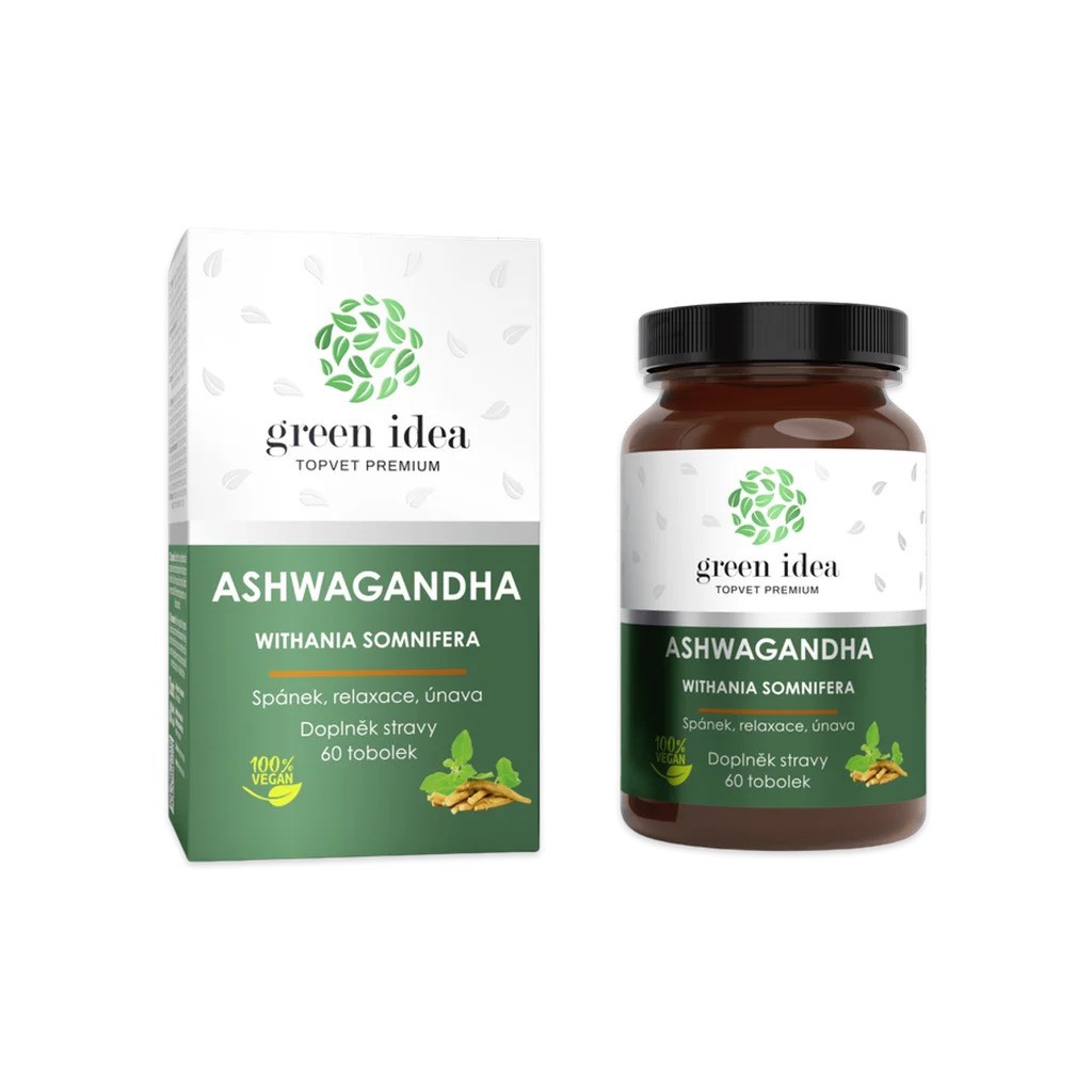 Ashwagandha Withania somnifera indický ženšen adaptogen Green Idea tobolky