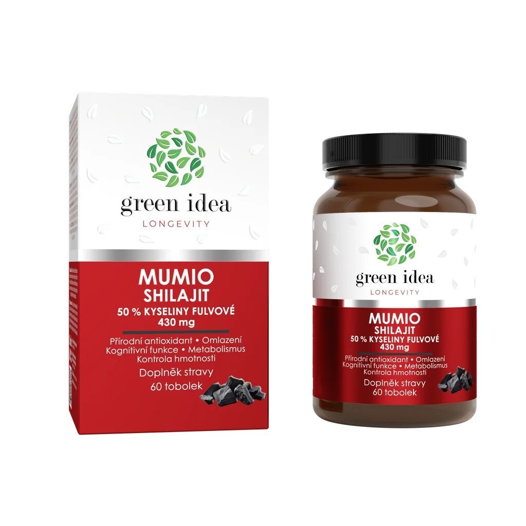 Mumio Shilajit horská pryskyřice kyselina fulvová Green Idea tobolky