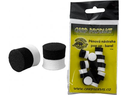Pěnová nástraha BAREL - 12 mm/černá-bílá