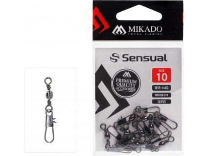 Obratlík - Barrel s karabinou typu Interlock - BN (černý nikl) vel. 8 nosnost 16 kg - 10 ks