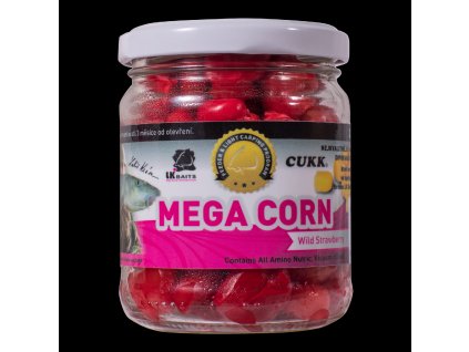 LK Baits obří kukuřice Mega Corn Wild Strawberry 220ml