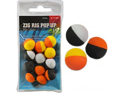 Giants fishing Pěnové plovoucí boilie Zig Rig Pop-Up mix colour 14mm,12ks