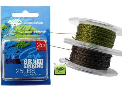 Giants fishing Návazcová šňůrka Carp Braid Sinking 25lbs/20m Camou Green