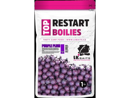 LK Baits Top ReStart Boilies Purple Plum 18 mm, 1kg