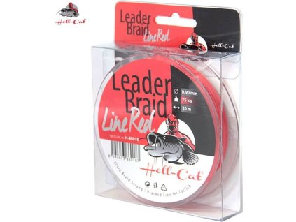 Hell-Cat Splétaná návazcová šňůra Leader Braid Line Red 20m|1.40mm/125kg