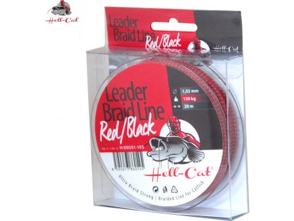 Splétaná šňůra Hell-Cat - Leader Braid Line Red/Black 20m|1.55mm/150kg