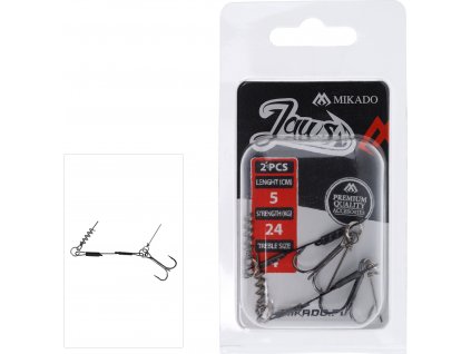 DOZBROJKA - JAWS STEEL STRINGER s Pinem 5cm x 24kg / 1/0 - bal.2ks