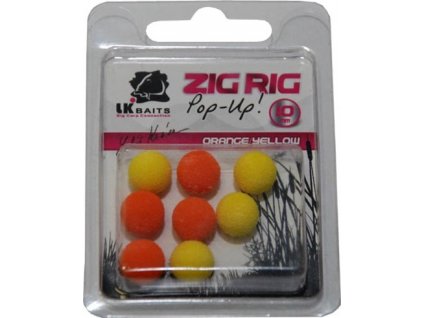 LK Baits ZIG RIG Pop–Up 10 mm – Orange/Yellow