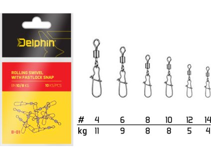 Rolling Swivel with Fastlock Snap (Velikost BN/4)