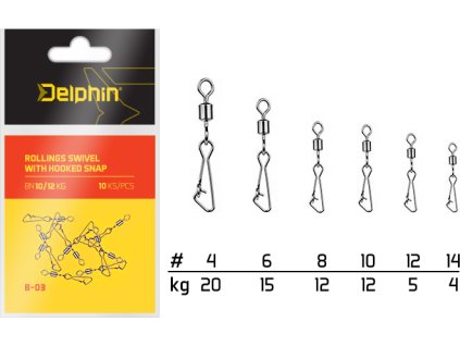 Rollings swivel with Hooked snap (Velikost BN/4)