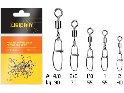Rolling swivel with Crosslock snap (Velikost BN/1)
