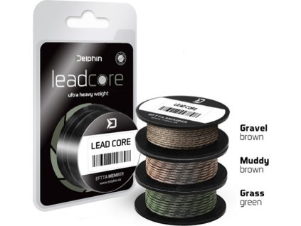 Delphin LEADCORE hnědá muddy (Varianta Delphin LEADCORE hnědá muddy, Velikost 45lbs 5m)