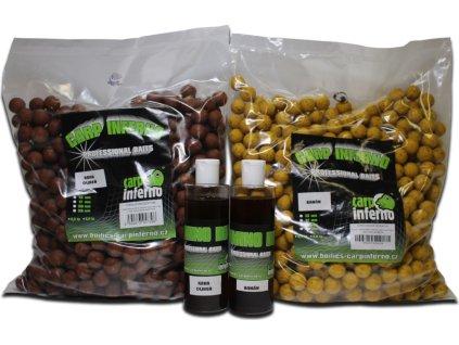 Carp Inferno AKCE Boilies Light Line 3 kg + 250 ml Booster|Krab/Oliheň