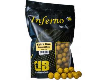 Carp Inferno Boilies Nutra Line - Banán/Oliheň|20 mm 1 kg