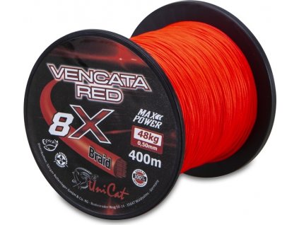 Uni Cat šňůra 8 X Vencata Red 0,50mm, 400m, 48 kg