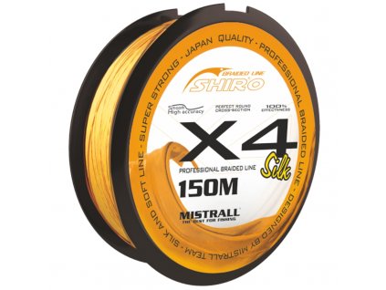 Mistrall šňůra Shiro braided line X4 0,15mm 150m oranžová