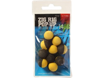 Giants fishing Pěnové plovoucí boilie Zig Rig Pop-Up yelow-black 14mm,10ks