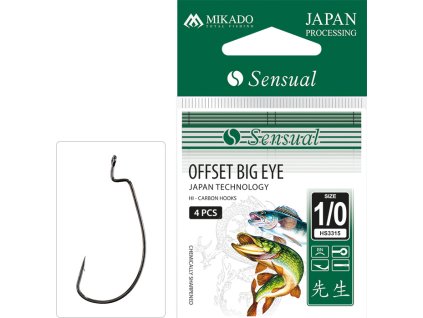 Háčky SENSUAL - OFFSET BIG EYE (velké očko) vel. 8 BN - 5 ks